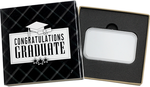 SilverTowne Natural Kraft Paper Gift Box with Black/White Graduate Box Sleeve